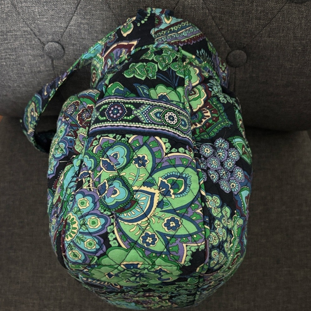 Vera Bradley Green and Blue Paisley Shoulder Bag - Picture 3 of 4